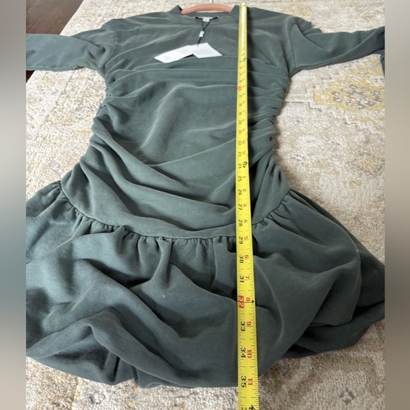 Something Navy Dark Green Ruched Sweatshirt dress size small NWT - Picture 8 of 9